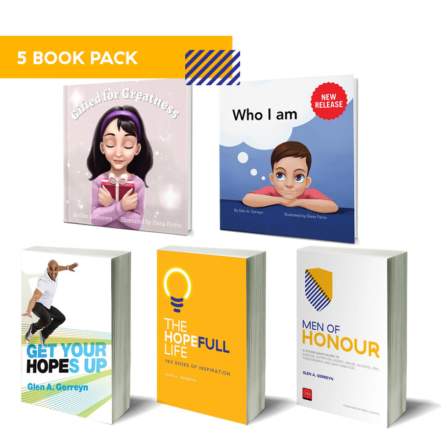 FIVE BOOK PACK: Get Your Hopes Up, Men of Honour, The Hopefull Life:102 Doses of Inspiration, Gifted for Greatness and Who I am.